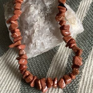 Goldstone necklace, pre-owned